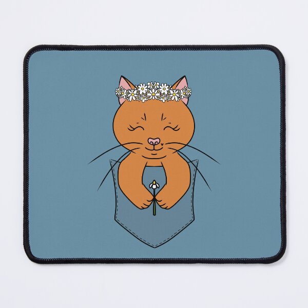 Item preview, Cute Cat in a Pocket with Chamomile designed and sold by HugSomeNettles.