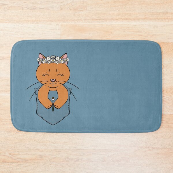 Item preview, Cute Cat in a Pocket with Chamomile designed and sold by HugSomeNettles.