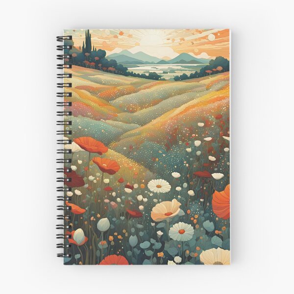 Item preview, Field with wildflowers and sunset,  designed and sold by Coolparrotgirl.