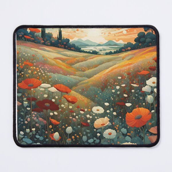 Item preview, Field with wildflowers and sunset, designed and sold by Coolparrotgirl.