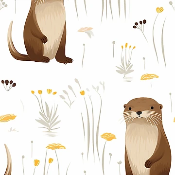 Artwork thumbnail, Cute otters pattern by TrPatternLab