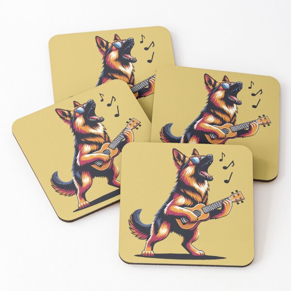 Item preview, Dog Playing Guitar Singing German Shepherd Alsatian Funny designed and sold by d247.