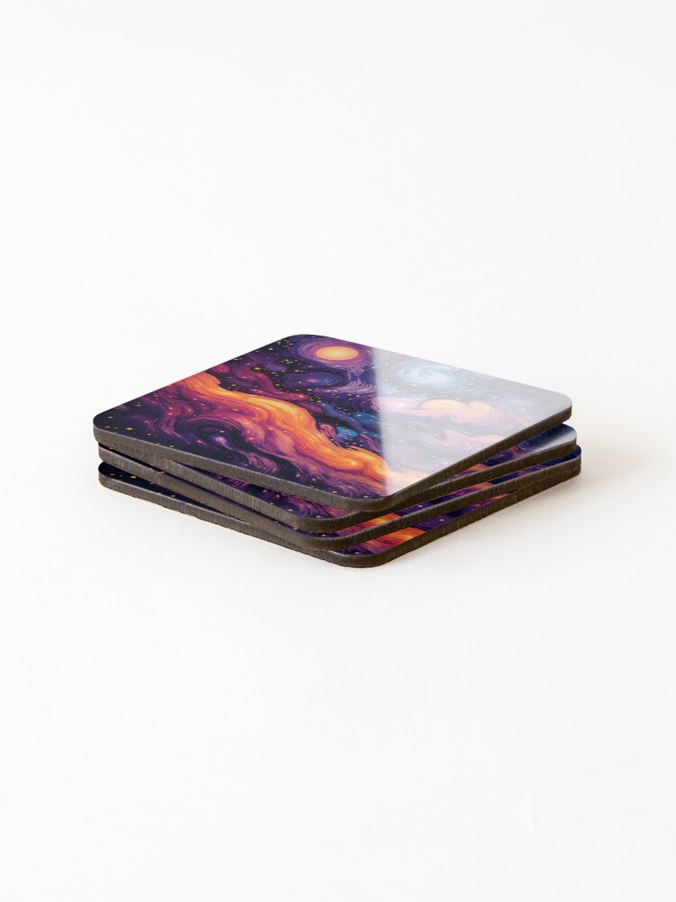 Thumbnail 4 of 5, Coasters (Set of 4), impressive galactic pattern designed and sold by SmileshareShop.