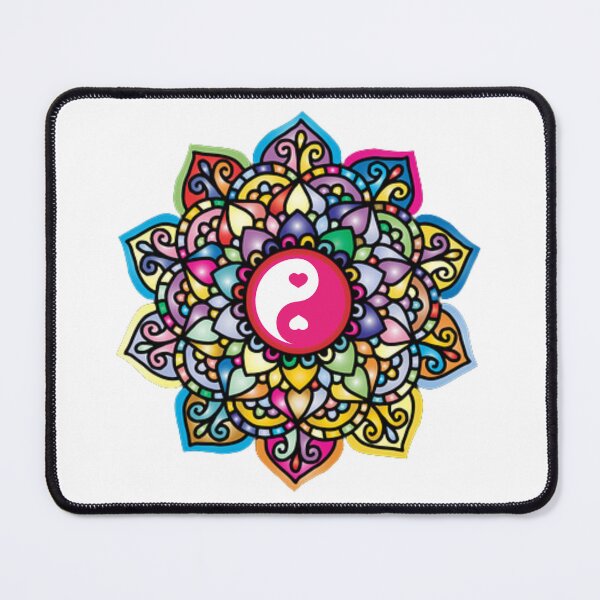 Item preview, Ying Yang Heart Mandala designed and sold by GothicaMystica.