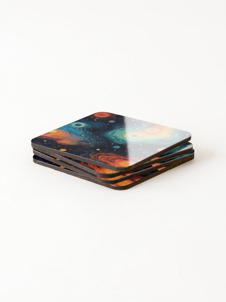 Thumbnail 4 of 5, Coasters (Set of 4), Magic galactic pattern designed and sold by SmileshareShop.