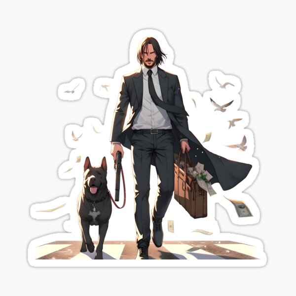 Artikel-Vorschau von John Wick-Anime, designt und verkauft von PecDesign.