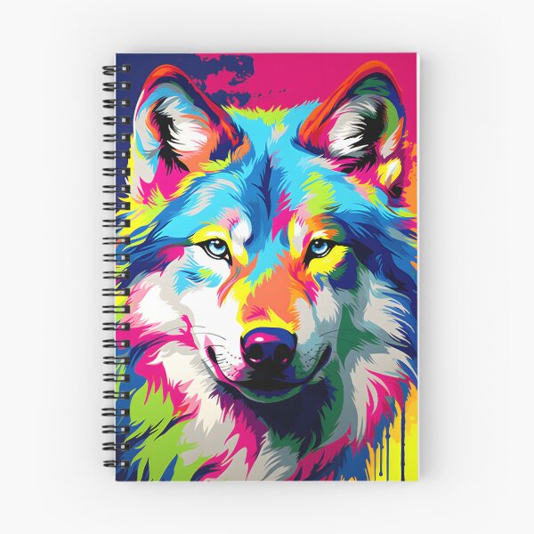 Item preview, wolf portraits drawing. animal colorful. Animal throw pillow.  designed and sold by formform.