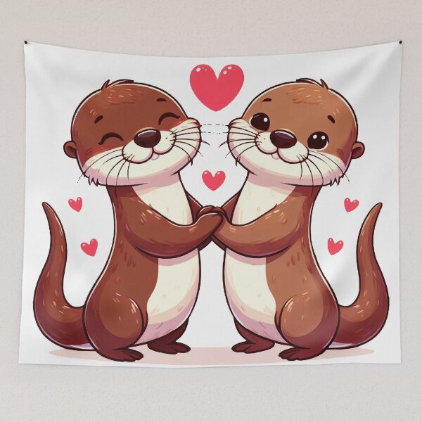 Item preview, Otters in love designed and sold by manbaito.