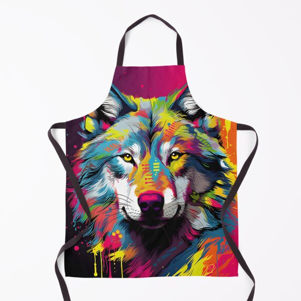 Artikelvorschau, Wolfsporträts zeichnen. Tier bunt. Tierkissen. entworfen und verkauft von formform.