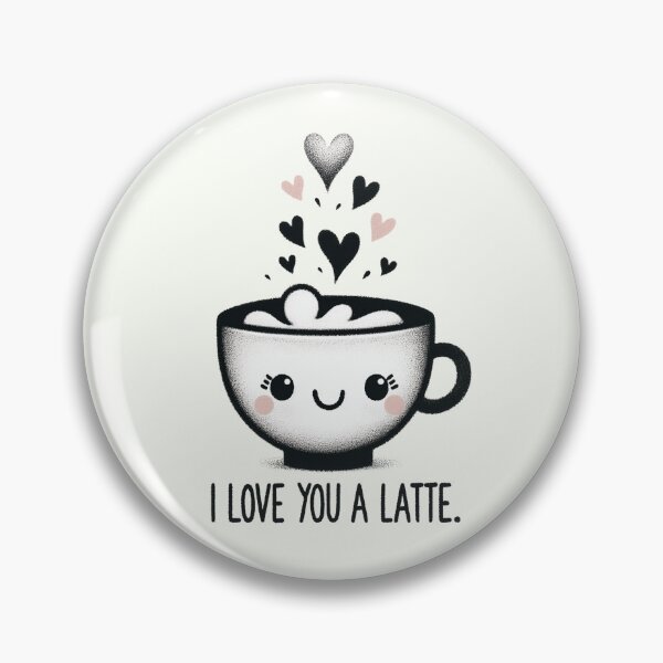 Item preview, "I LOVE YOU A LATTE" - Cute Coffee Cup Illustration designed and sold by RuyaFab.