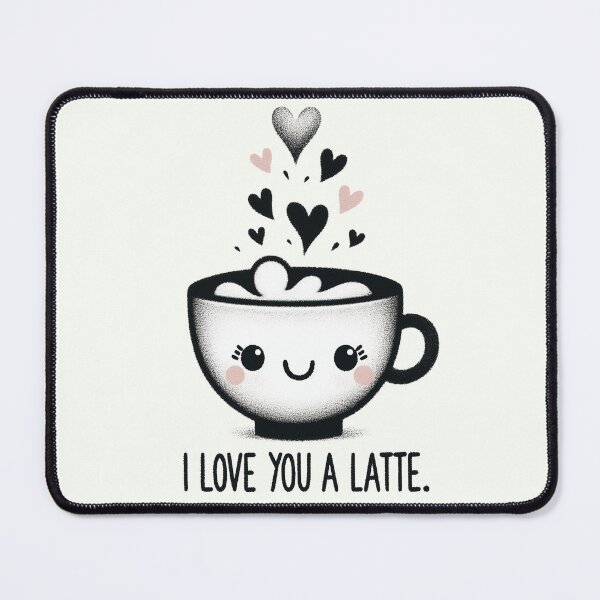Item preview, "I LOVE YOU A LATTE" - Cute Coffee Cup Illustration designed and sold by RuyaFab.