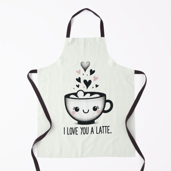 Item preview, "I LOVE YOU A LATTE" - Cute Coffee Cup Illustration designed and sold by RuyaFab.