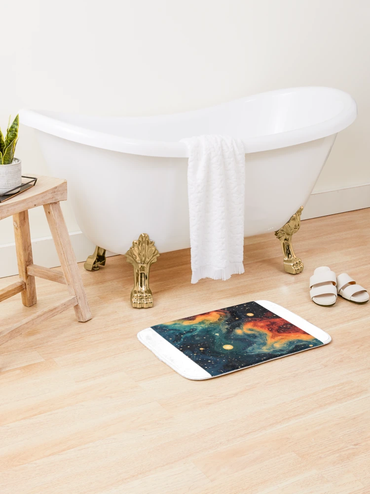Thumbnail 2 of 6, Bath Mat, Magic galactic pattern designed and sold by SmileshareShop.