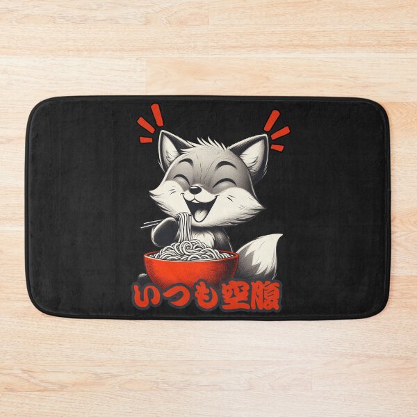 Item preview, "Always Hungry" - Delighted Fox Enjoying Ramen Illustration designed and sold by RuyaFab.