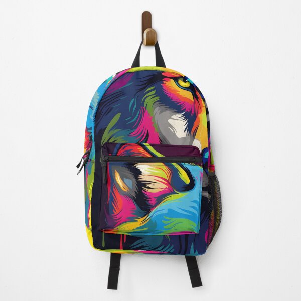 Item preview, wolf portraits drawing. animal colorful. Animal throw pillow. designed and sold by formform.