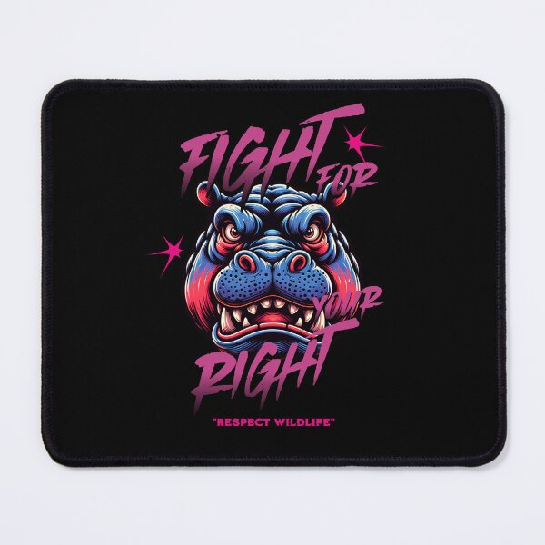 Item preview, Fight for your right respect wildlife Hippopotamus. designed and sold by INKNIK.