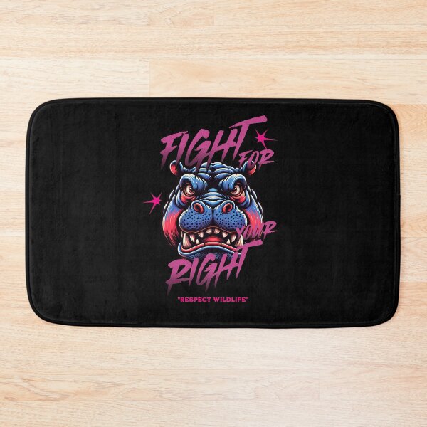 Item preview, Fight for your right respect wildlife Hippopotamus. designed and sold by INKNIK.