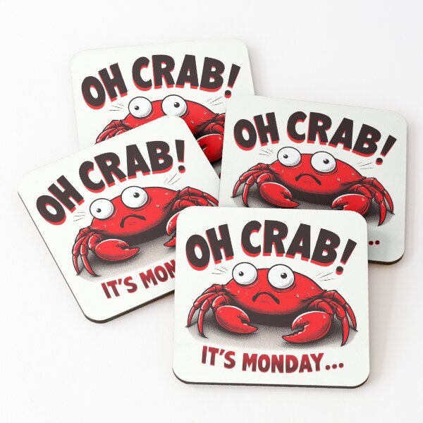 Item preview, "OH CRAB! IT'S MONDAY" - Humorous Crab Illustration designed and sold by RuyaFab.