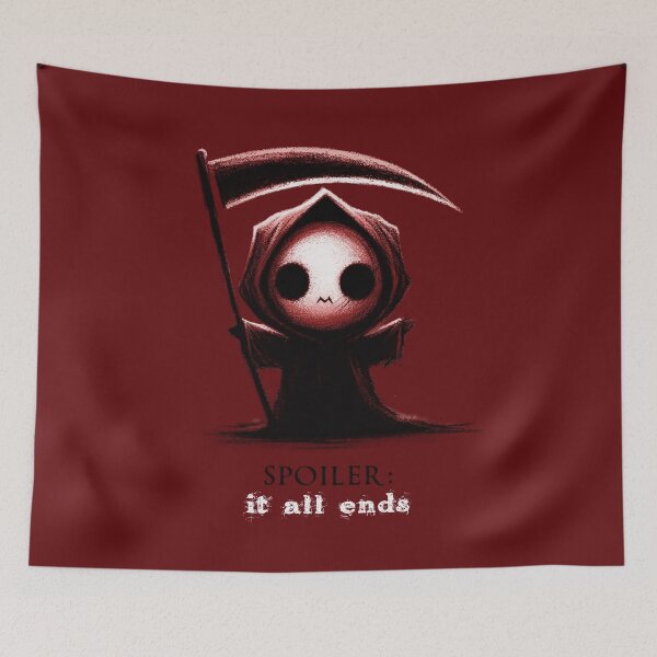 Item preview, Spoiler Alert: Grim Reaper - Dark Humor Illustration designed and sold by RuyaFab.