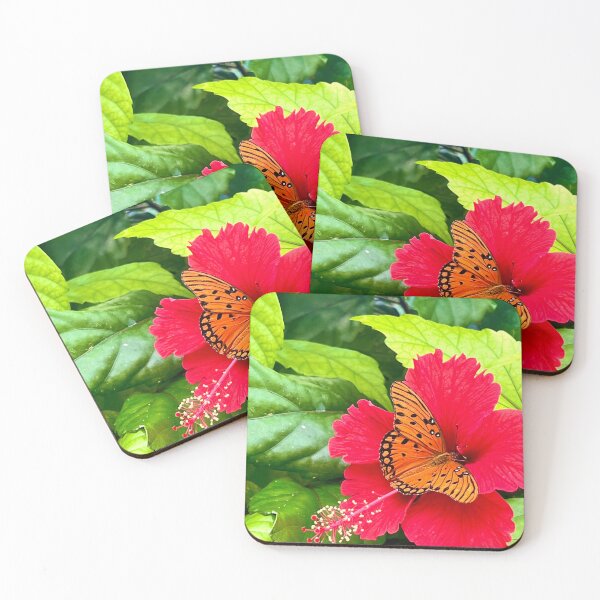 Item preview, Butterfly landing on Hibiscus Flower designed and sold by CoastalBluesCO.