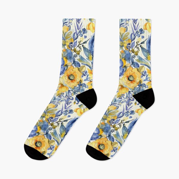 Item preview, Ukraine Retro 30s Floral Vintage Yellow Blue Ukrainian Pattern designed and sold by SecretDicer.