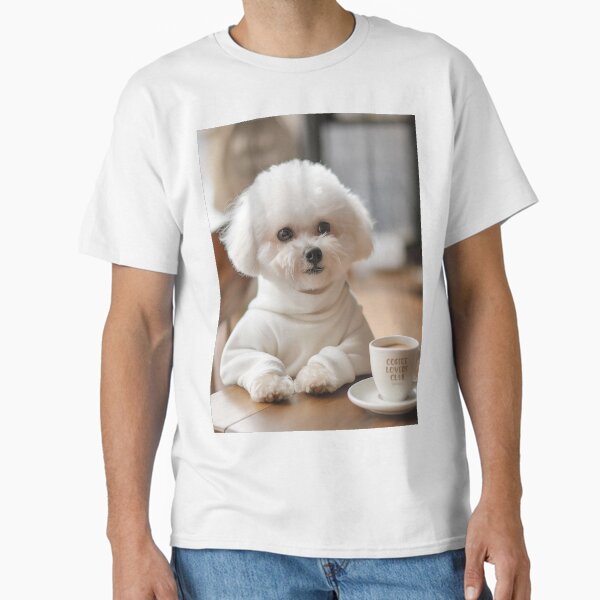 Bichon Frise Drinking Coffee Coffee Lovers Club by SHMLV Classic T-Shirt
