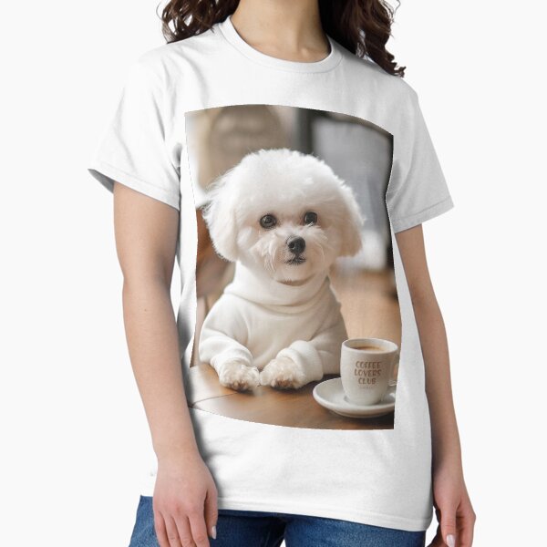 Bichon Frise Drinking Coffee Coffee Lovers Club by SHMLV Classic T-Shirt