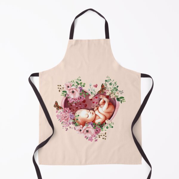 Item preview, Baby inside the heart shaped womb, fetus, maternity floral botany, fetal, pregnant,vintage anatomy style, anatomy art, student, doctor, medical designed and sold by Collagedream.