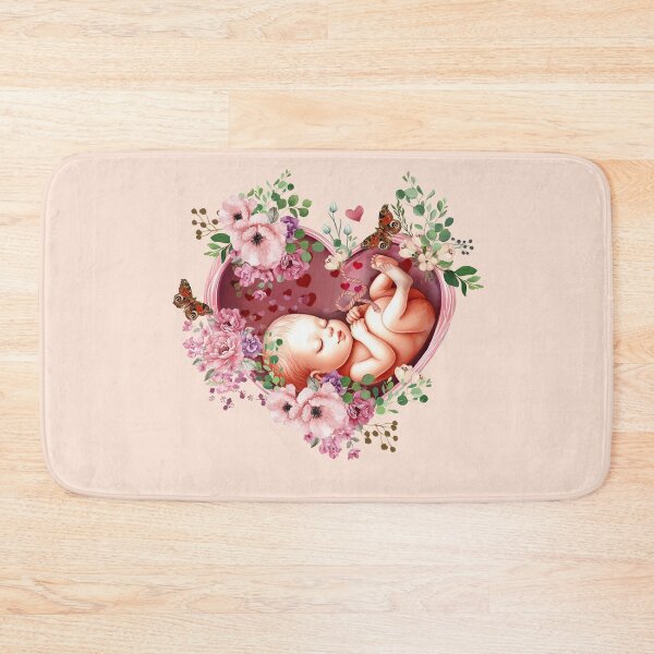 Item preview, Baby inside the heart shaped womb, fetus, maternity floral botany, fetal, pregnant,vintage anatomy style, anatomy art, student, doctor, medical designed and sold by Collagedream.
