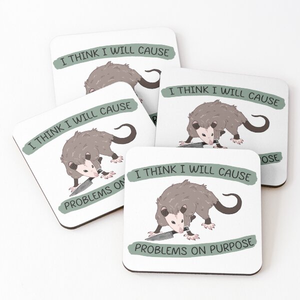 Item preview, Rebellious Possum funny quotes knife stickers designed and sold by StylishDesigns_ByJohn.