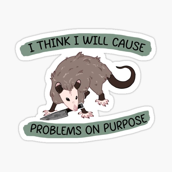 Item preview, Rebellious Possum funny quotes knife stickers designed and sold by StylishDesigns_ByJohn.