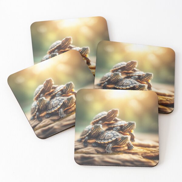 Item preview, Solar Turtles - Art Print of Freshwater Turtles in a Lighted Natural Setting designed and sold by tortugasadventu.