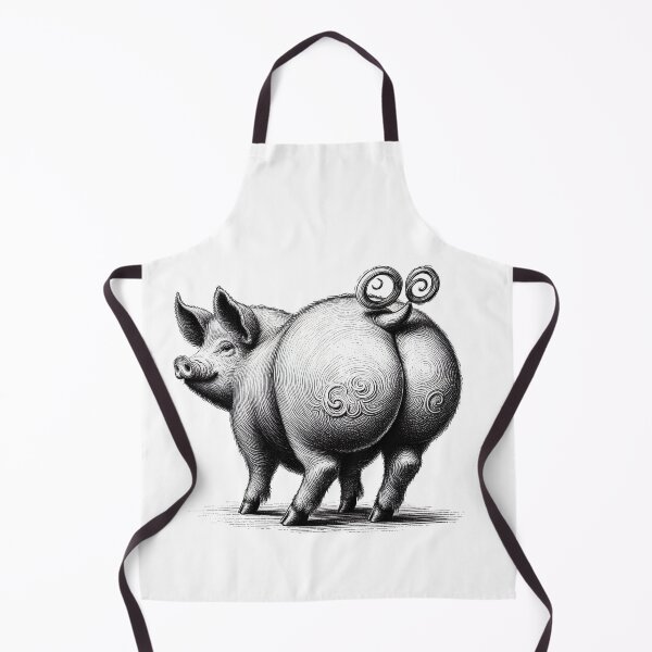 Item preview, Whimsical Pen and ink drawing of a pigs hairy bottom designed and sold by EdgyEdgeArt.