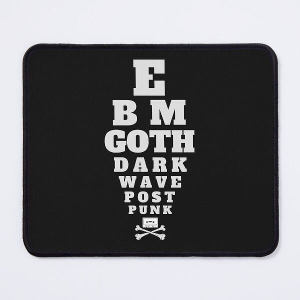Aperçu de l'œuvre EBM Goth Darkwave Post Punk Eye Chart T-Shirt créée et vendue par Rockstorr.