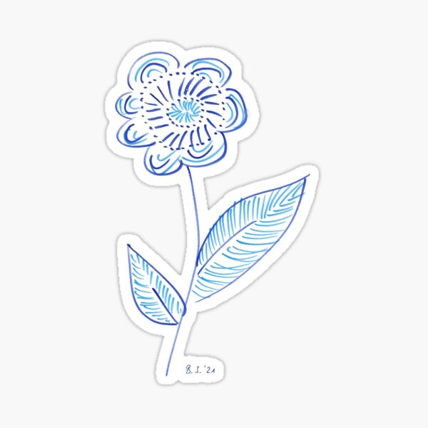 "Blue Flower II" Sticker