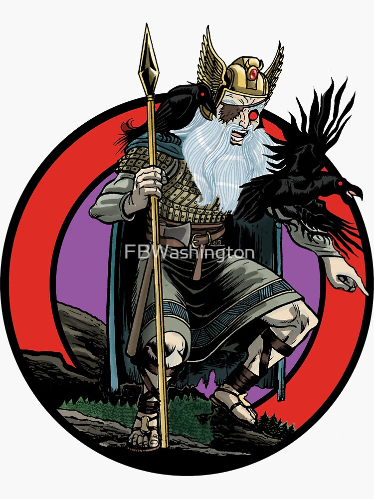 Thumbnail 3 of 3, Sticker, Odin Watching designed and sold by FBWashington.