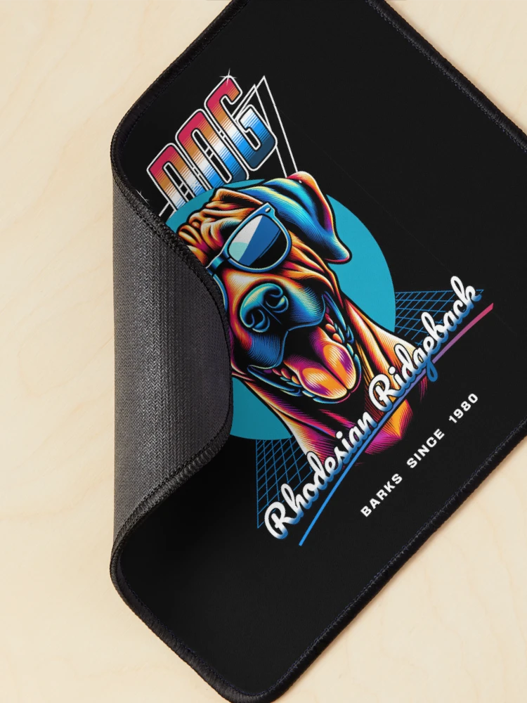 Thumbnail 2 of 5, Mouse Pad, Mad Dog Rhodesian Ridgeback Dog designed and sold by RedDesignSyc.