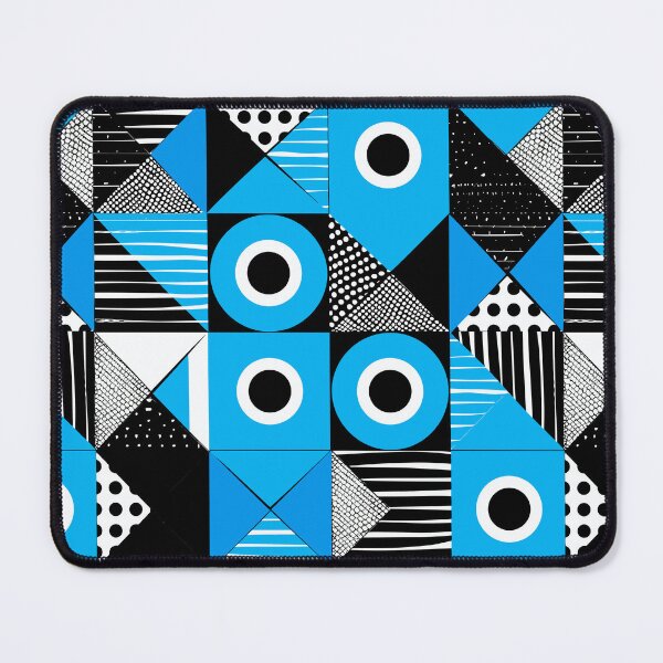 Item preview, Blue and Black Shapes Abstract Pattern  designed and sold by palaco210.