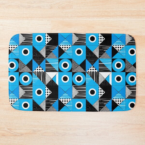 Item preview, Blue and Black Shapes Abstract Pattern  designed and sold by palaco210.