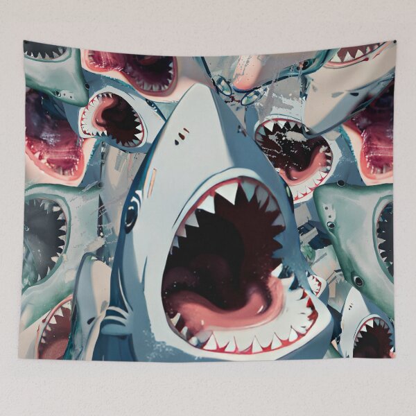 Item preview, Shark party designed and sold by Glenbobagins.