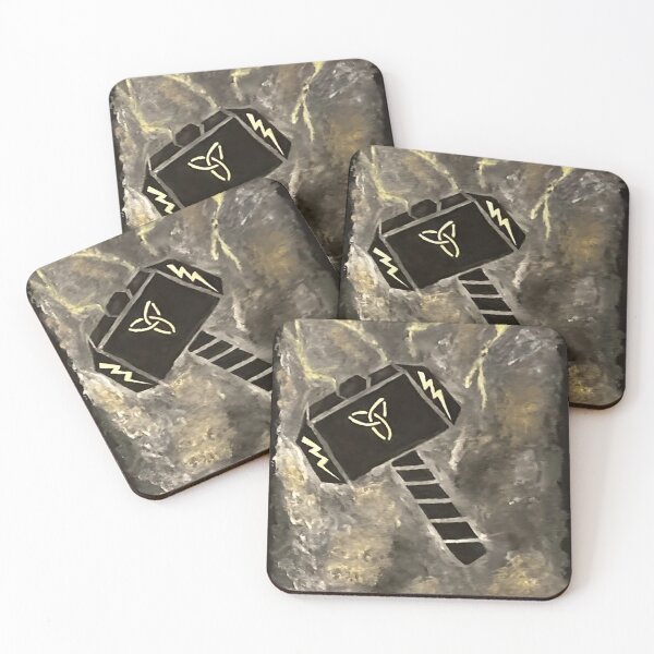 Item preview, Thor hammer acrylic painting  designed and sold by Aroeldesigns.