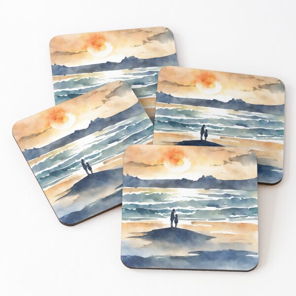 Item preview, Watercolor Sea and Sunset  designed and sold by CharmStudio.