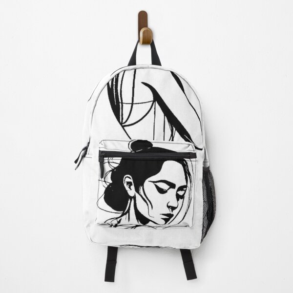 Item preview, woman figure profile white black line drawing designed and sold by gulka8.