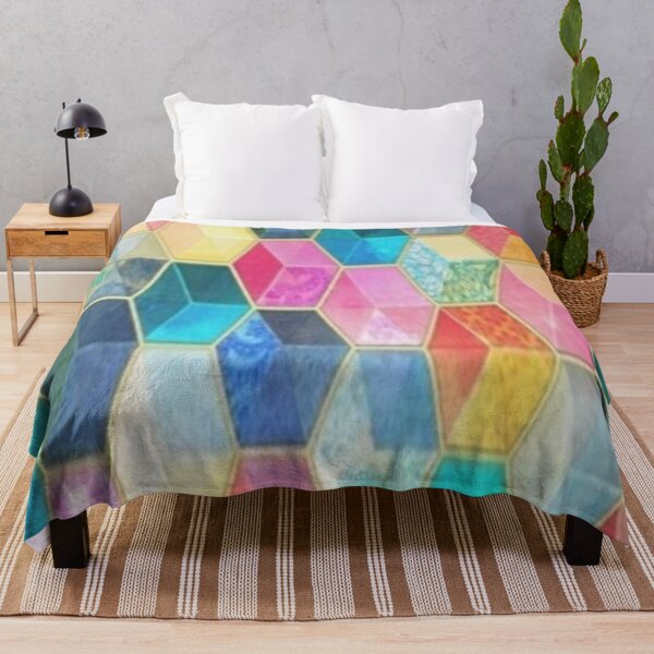 Item preview, Geometric Mosaic: Colored Hexagons and Various Textures?✨ designed and sold by TroviTutto.