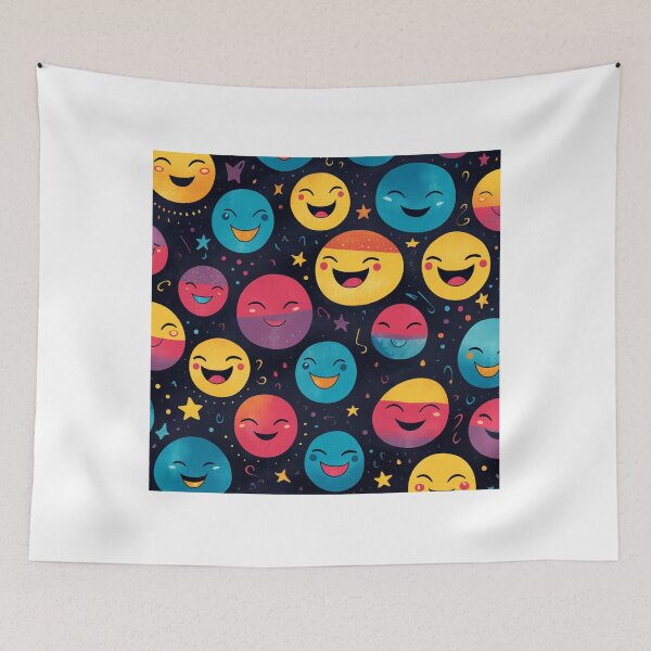 Item preview, Happy antidepression faces colorful pattern  designed and sold by SmileshareShop.