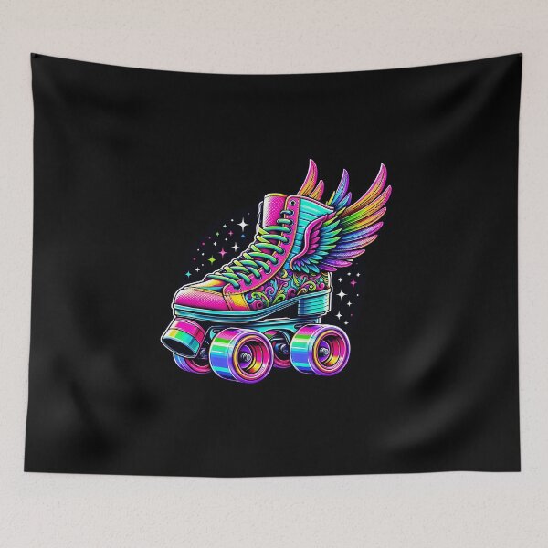 Item preview, Neon Flight - Rainbow Winged Roller Skate Design designed and sold by M-ormin.
