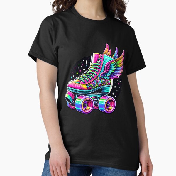 Item preview, Neon Flight - Rainbow Winged Roller Skate Design designed and sold by M-ormin.