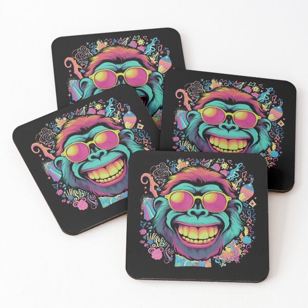 Item preview, Psychedelic Monkey Groove Festive Tee for Music Lovers designed and sold by DrawHandArt.