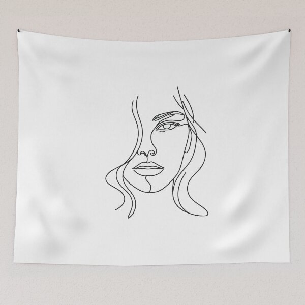 Aperçu de l'œuvre Un portrait à demi-visage d'une femme dessinée en ligne créée et vendue par Pickmash.