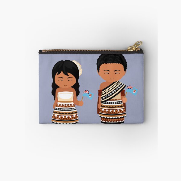 Item preview,  Girl and Boy in Fijian wedding national costume with flag. by Mill2023 designed and sold by Mill2023.